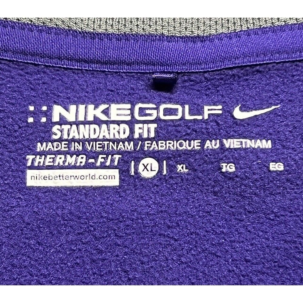 Nike Golf Shirt‎ Womens XL Standard Therma Fit Purple Mountain West Fleece Zip - Picture 2 of 14